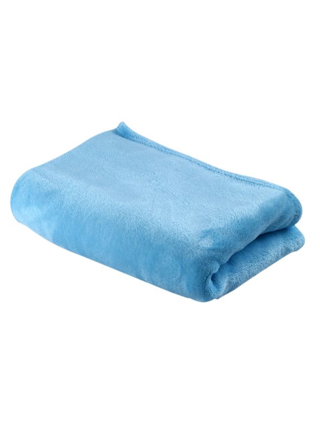 بطانية من المخمل بنمط سادة polyester أزرق - Image 3