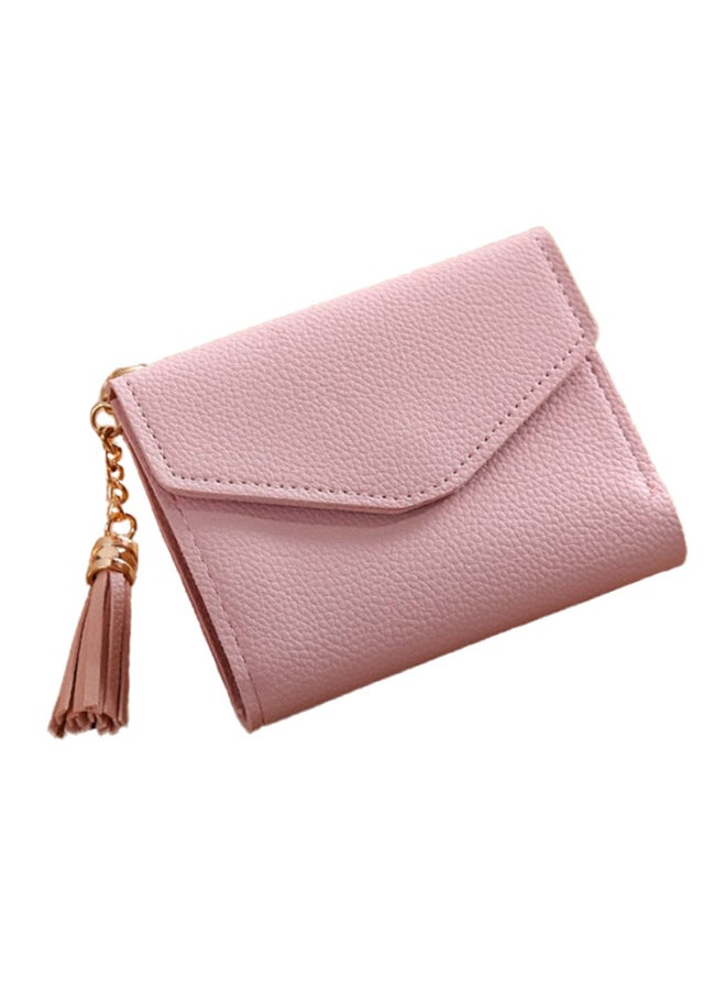 Generic Flap Over Solid Design Wallet Pink 