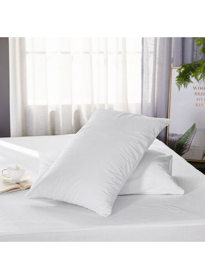 Waterproof Breathable Deep Fitted Mattress Cover Cotton White - Image 3