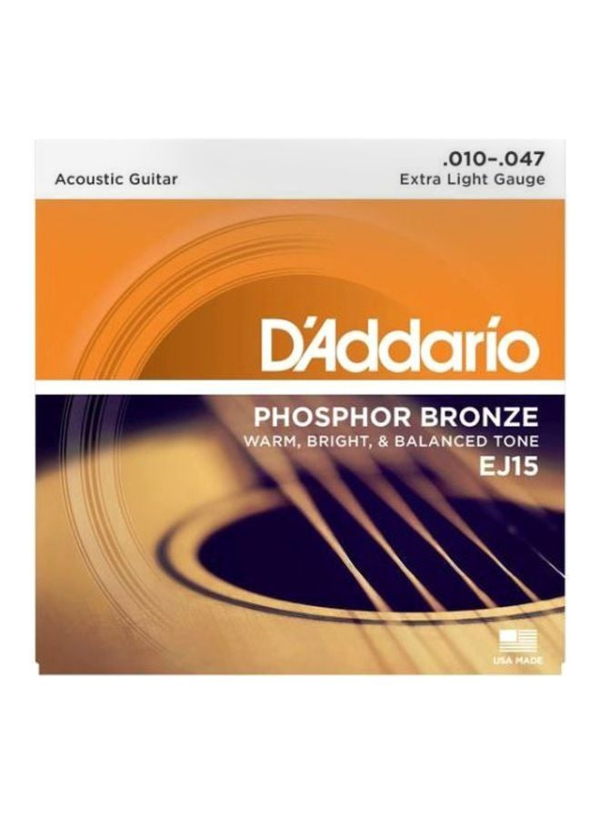 D'Addario EJ15 Extra Light Gauge Acoustic Guitar Strings 