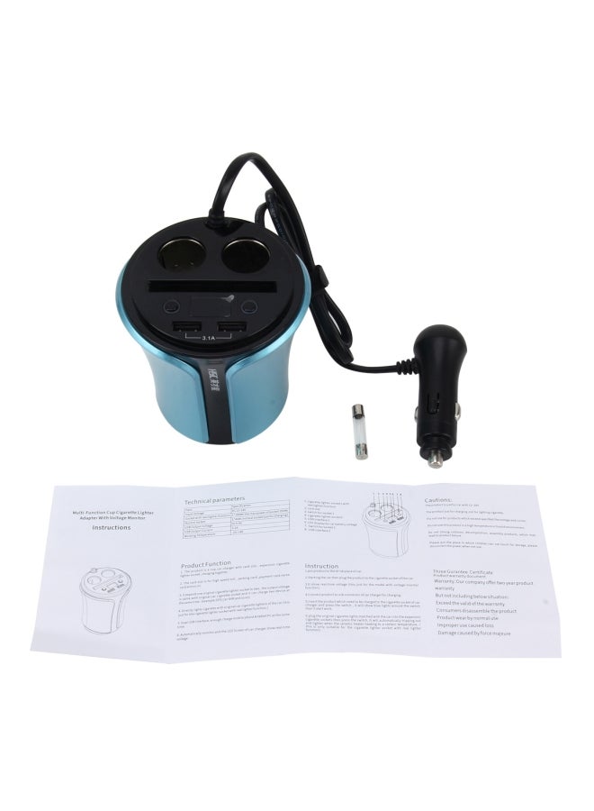 Cup Shaped Dual USB Charger Blue  - Image 4