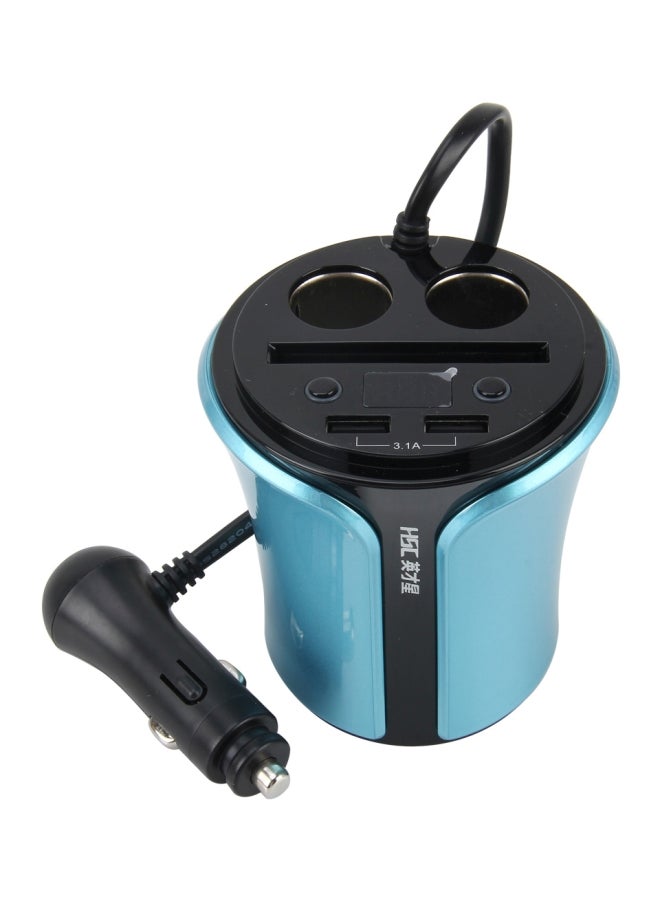 Cup Shaped Dual USB Charger Blue  - Image 1
