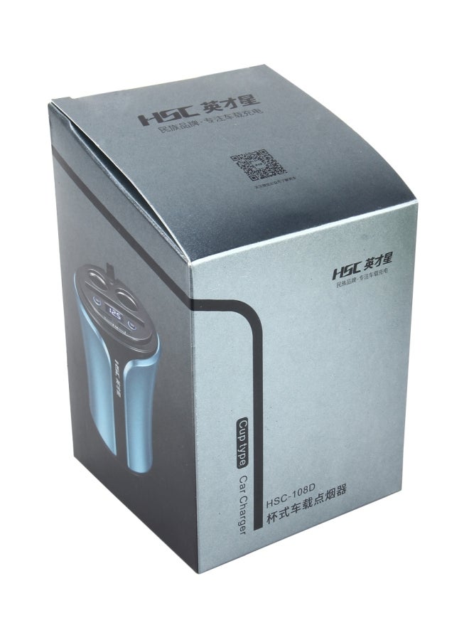 Cup Shaped Dual USB Charger Blue  - Image 5