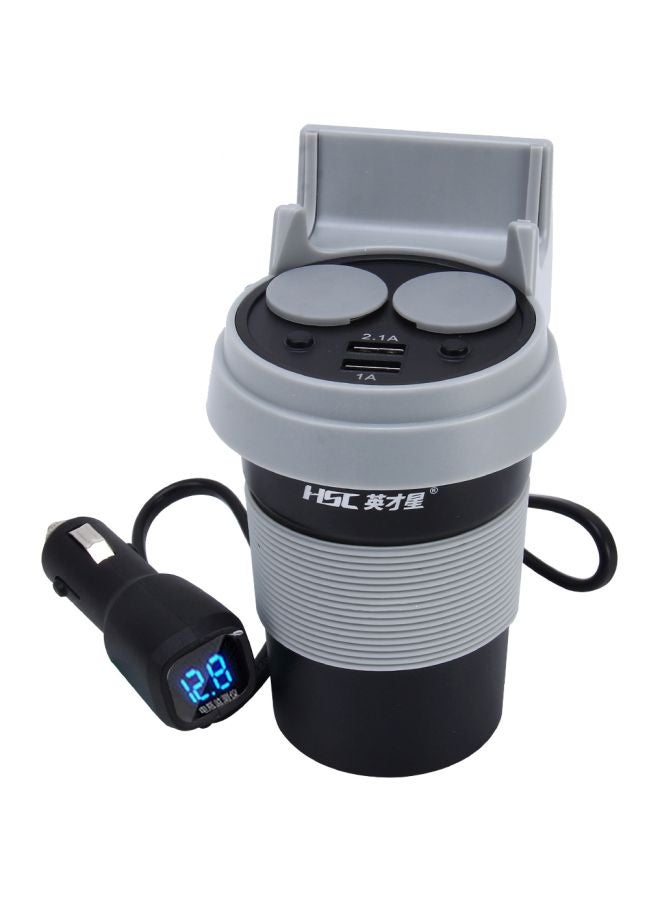 HSC-500D Multi Functional Dual USB Car Charger multicolor - Image 1