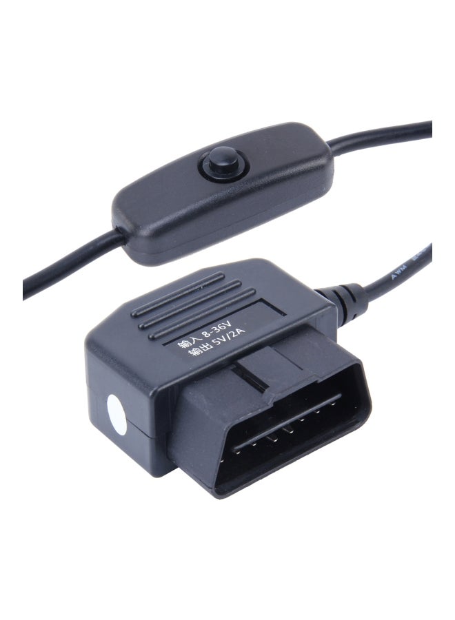 Generic - 16-Pin OBDII Charging Cable With 5-Pin USB Power Adapter And Switch - Image 1