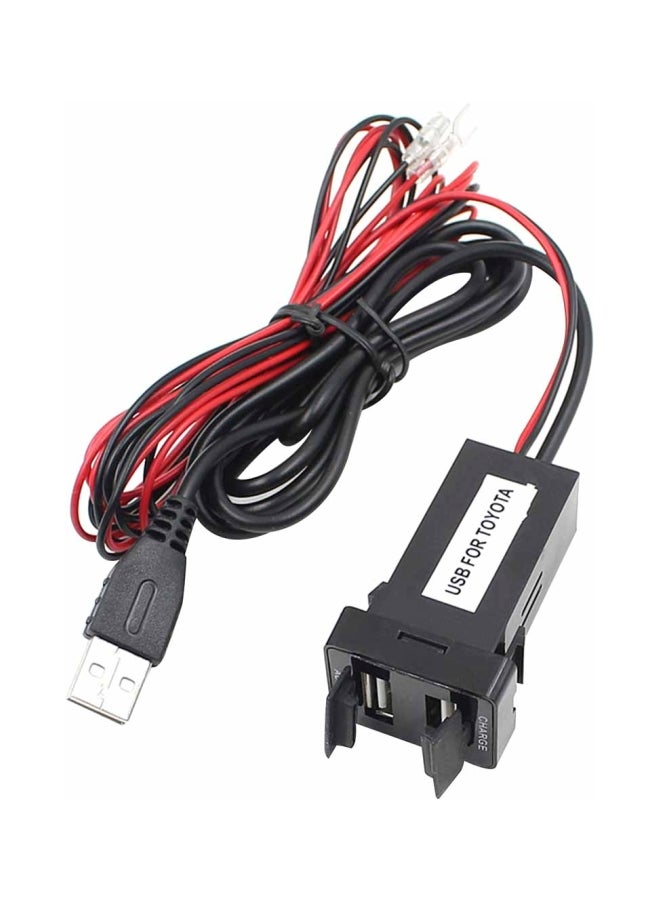 USB Car Charger With Voltmeter For Toyota multicolor - Image 1