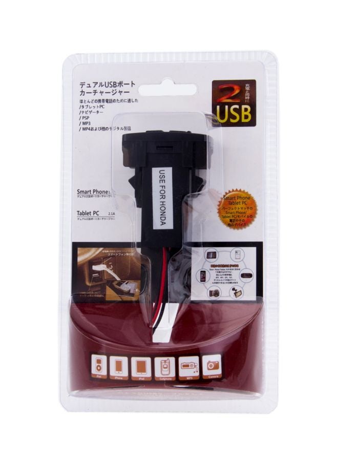 2 Ports USB Car Charger Adapter For Honda Cars multicolor