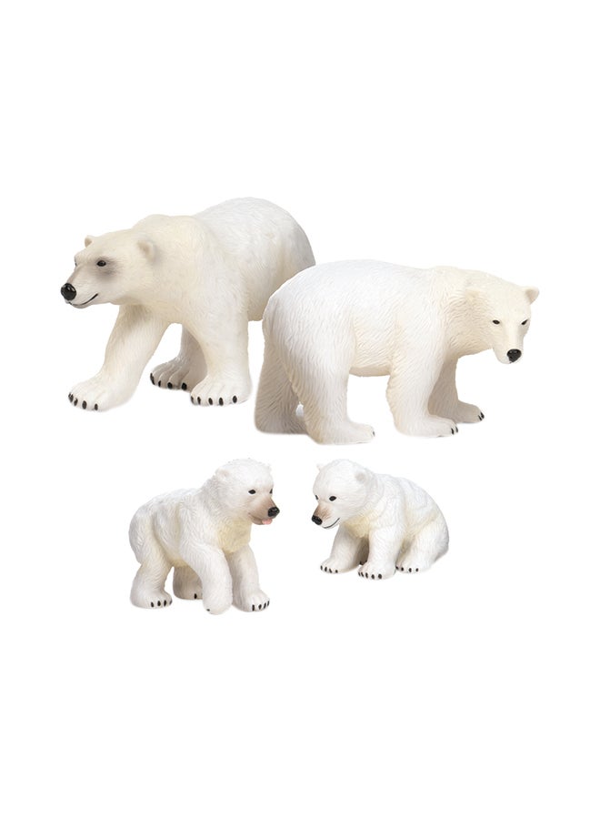 Terra by Battat 4-Piece Polar Bear Family Set 20.3x11.4x10.8cm  - Image 1
