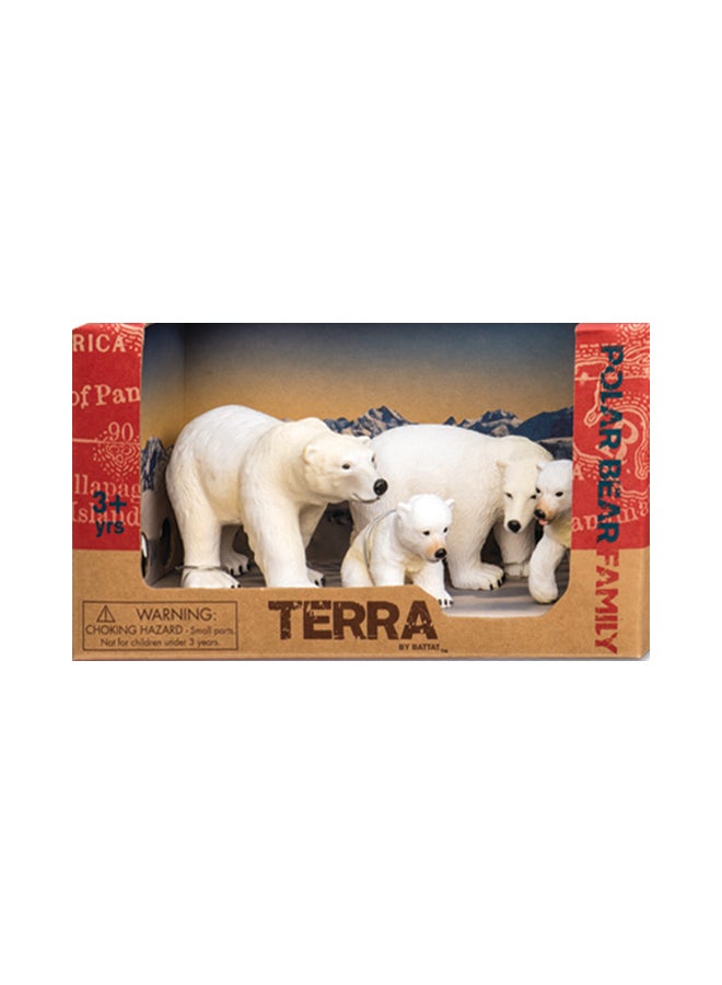 Terra by Battat 4-Piece Polar Bear Family Set 20.3x11.4x10.8cm  - Image 2