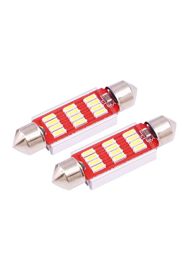 Generic 2-Piece 39mm 3.5W 180LM White Light 12 LED SMD 4014 CANBUS License Plate Reading Lights  - Image 1