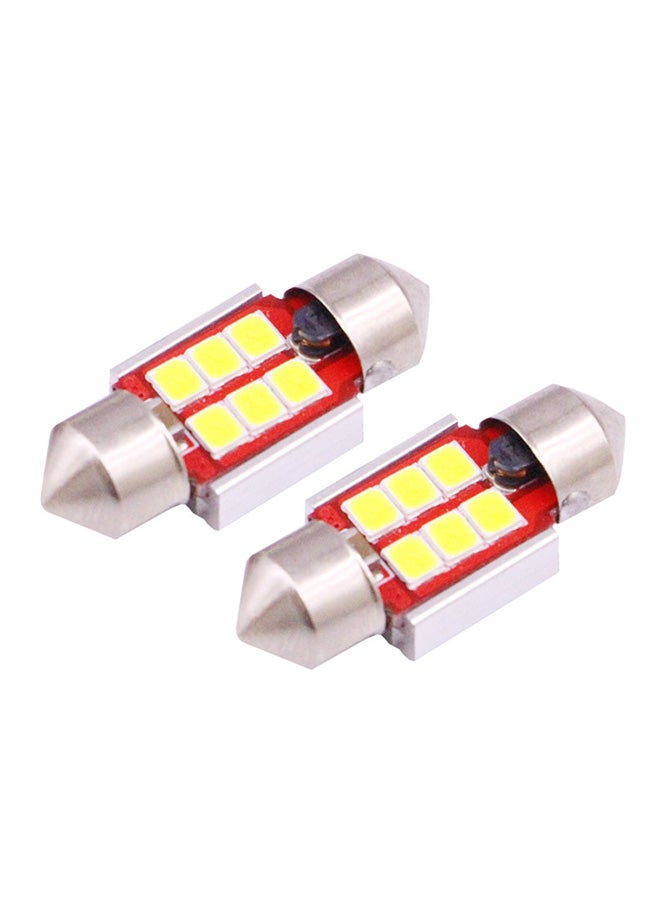 Generic 2-Piece 31mm 2.5W 180LM White Light 6 LED SMD 2835 CANBUS License Plate Reading Lights  - Image 1