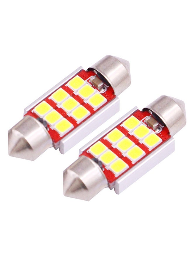 Generic 2-Piece 36mm 3.0W 180LM White Light 9 LED SMD 2835 CANBUS License Plate Reading Lights  - Image 1