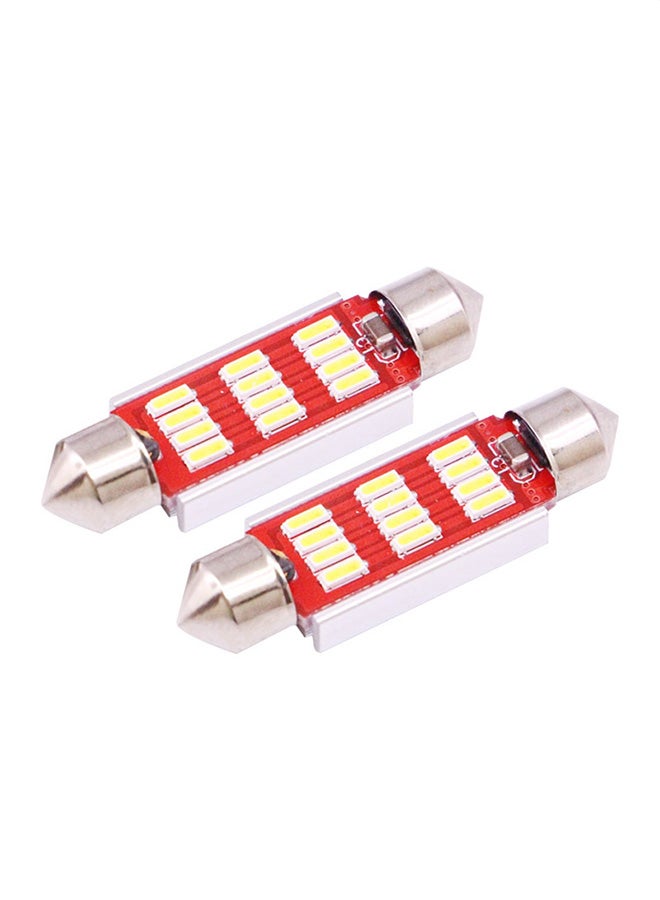 Generic 2-Piece 41mm 3.5W 180LM White Light 12 LED SMD 4014 CANBUS License Plate Reading Lights  - Image 1