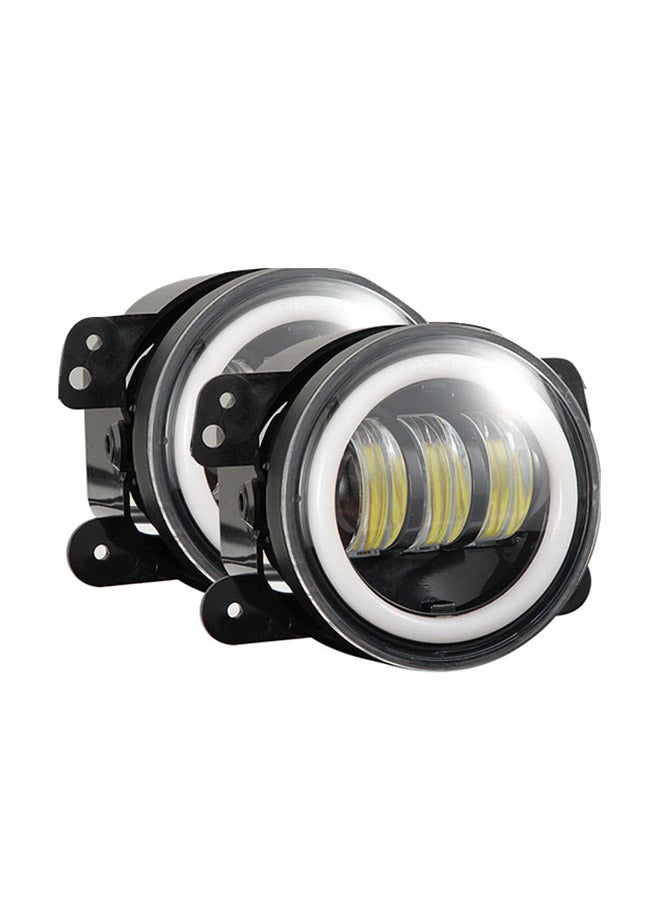 مجموعة مصابيح ضباب IP67 ضد الماء بقدرة 30 وات ودرجة حرارة لونية 6500-7000 كلفن وسطوع 2300 لومن و6 مصابيح LED CREE مقاس 4 بوصة للقيادة في الضباب مع مصابيح أمامية لسيارة جيب رانجلر - Image 1
