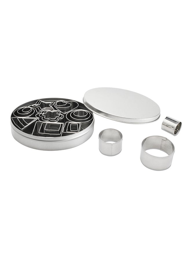 Generic 24-Piece Mini Geometric Shapes Cookie Cutter Set Silver 104centimeter 