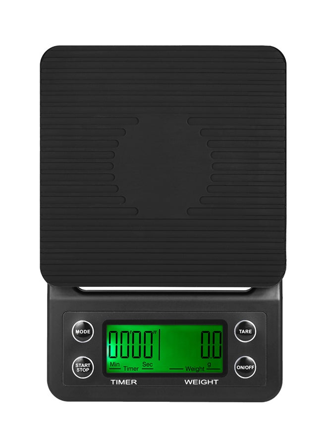 ماركة غير محددة - ميزان كهربائي لإعداد القهوة بالتقطير بشاشة LCD مزود بمؤقت أسود 5كيلوجرام - Image 1