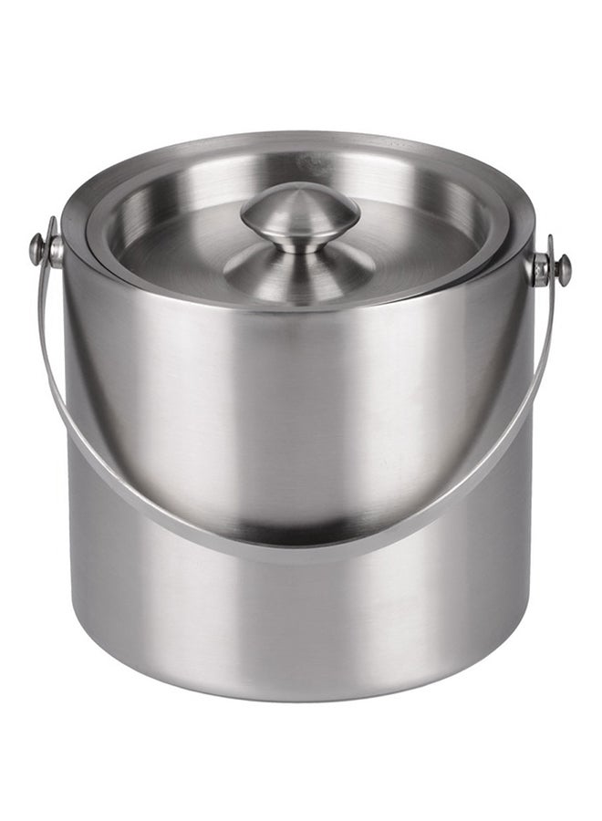 Generic - Bilayer Insulation Ice Bucket With Lid silver - Image 1