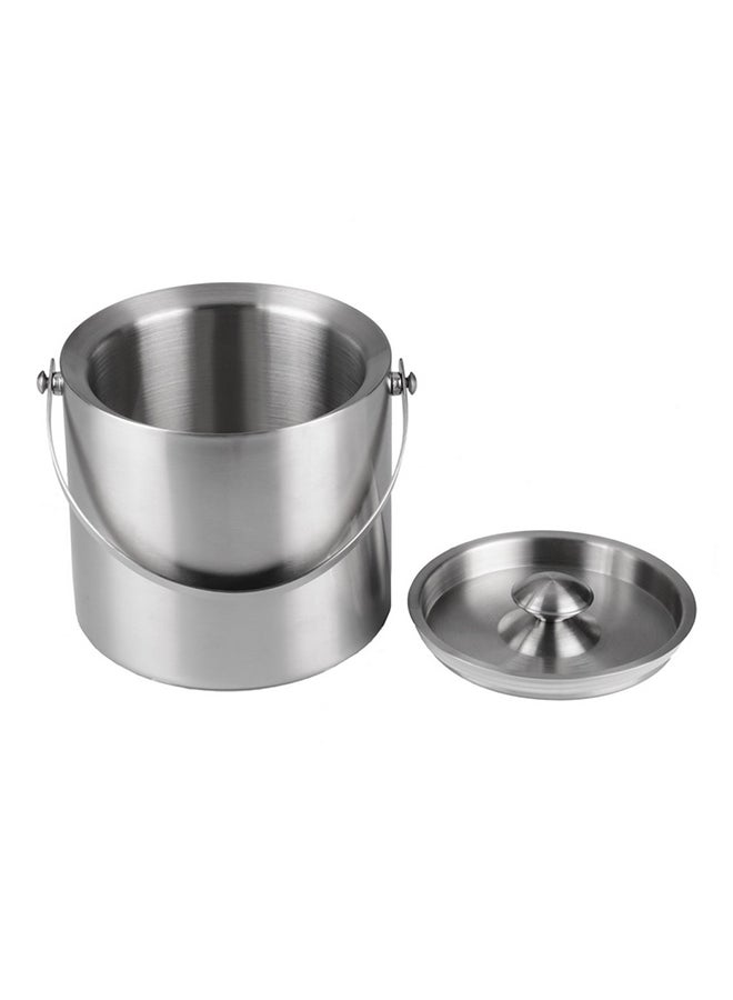Generic - Bilayer Insulation Ice Bucket With Lid silver - Image 1