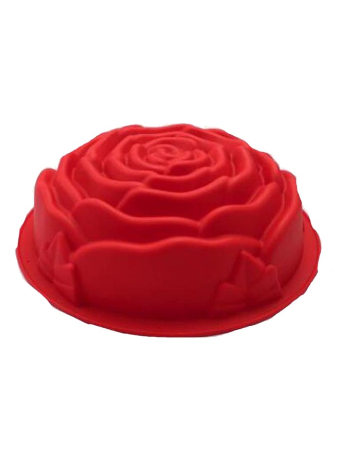 Rose Type Silicone Cake Mold Baking Pan Red 23.5 x 8.5centimeter