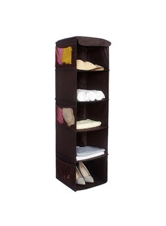 5-Shelf Multi-Layered Hanging Closet Organizer Coffee