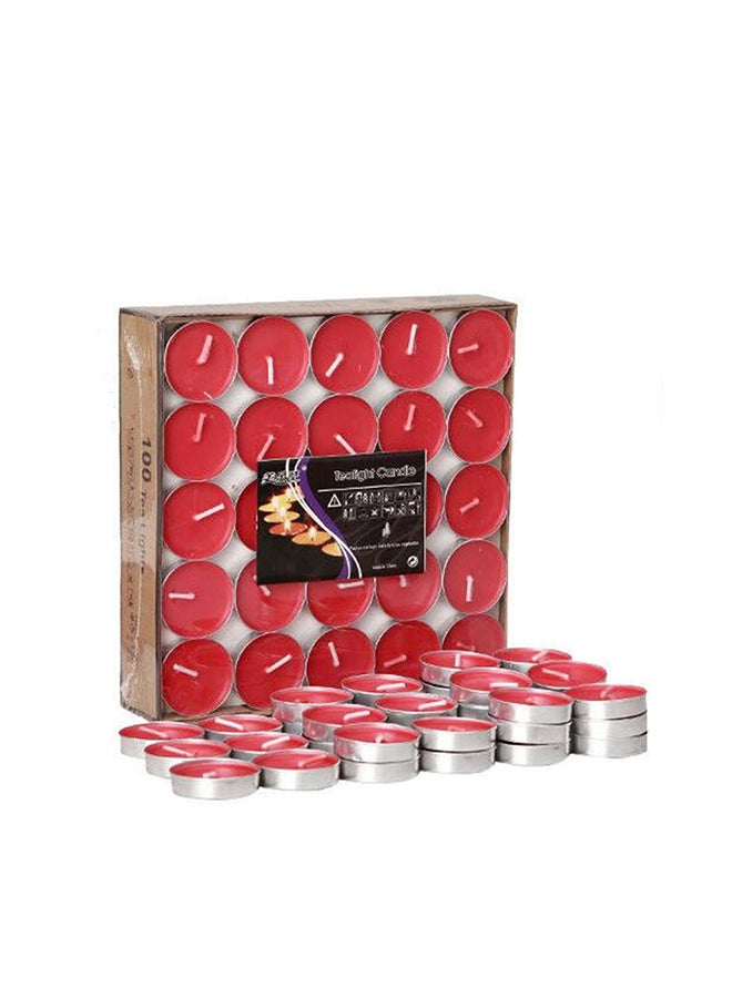 Unscented Tea Light Candles Red - Image 3