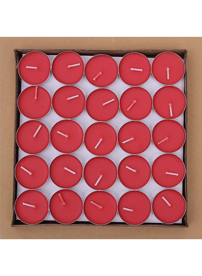Unscented Tea Light Candles Red - Image 2