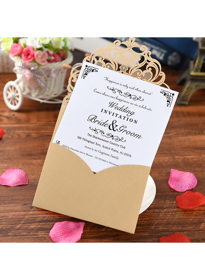 10-Piece Paper Floral Pattern Decorative Invitation Card Set D1226 217cm - Image 3