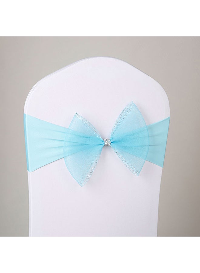 Elastic Chair Ribbon Tie Band Blue  - Image 2