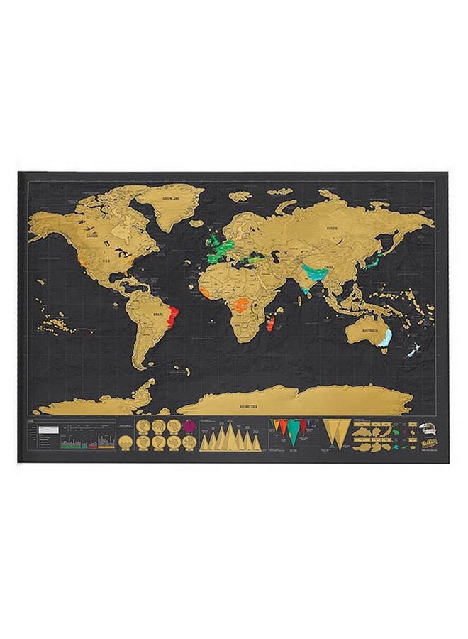 Foil Layer Coating Travel Scrape Off World Map Multicolour 82.5x59.4x0.2centimeter - Image 1