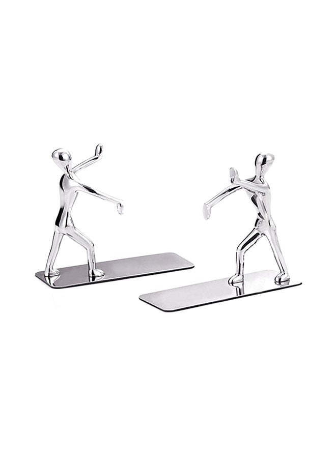 Humanoid Figure Book Holder Silver