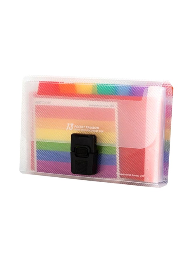 Generic 13 Grid Expanding Document Buckle Lanyard Bag Clear