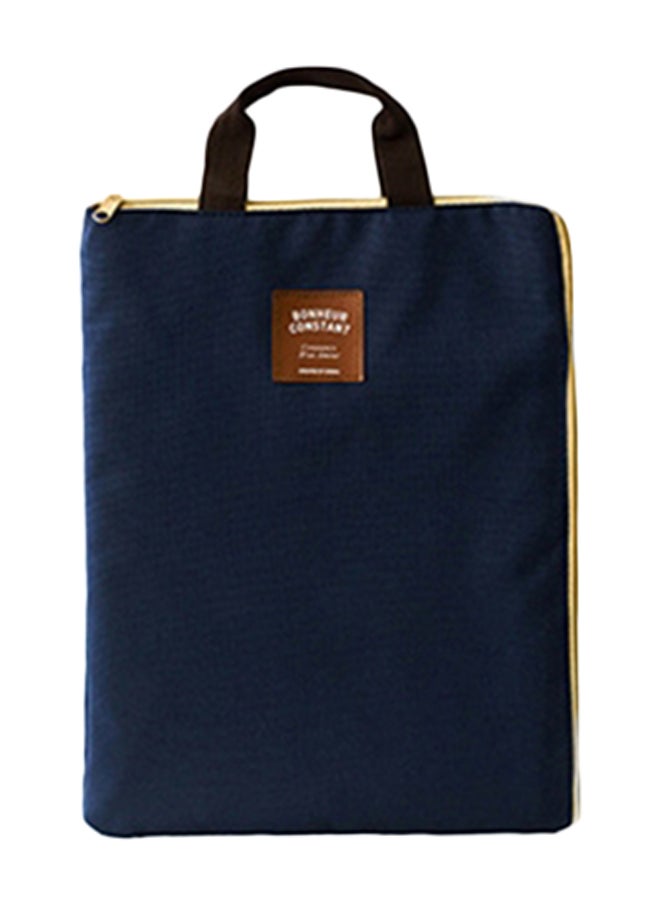 Generic Canvas A4 File Folder Document Bag Blue 