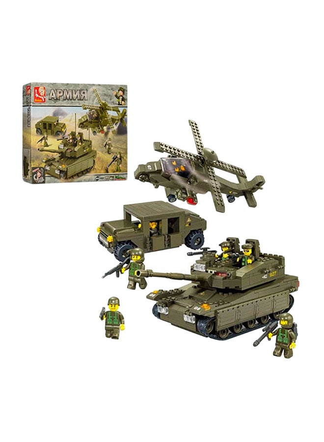 Sluban Building Block Set For Tank, Car And Helicopter - Image 1