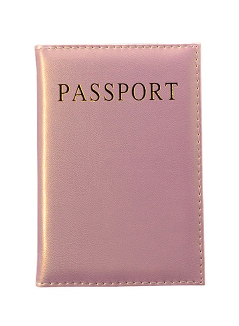 Square Shape Solid Color Passport Case Wallet Pink