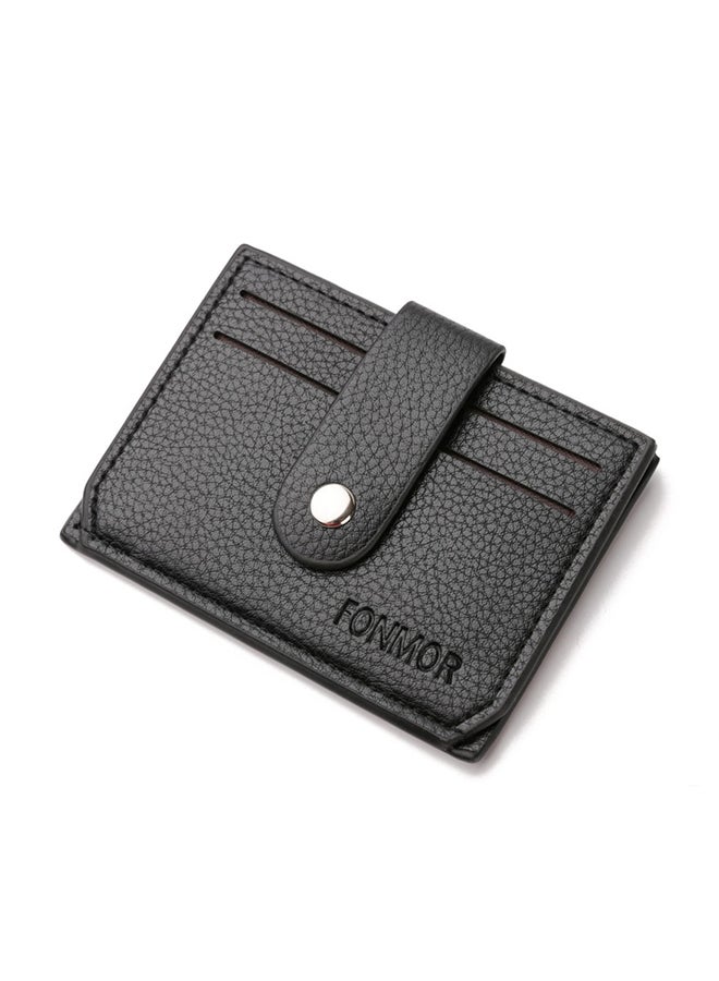 Solid Color Mini Unisex Wallet Black 