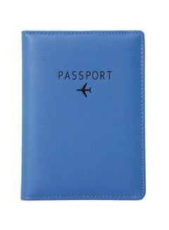 Square Shape Solid Passport Holder Blue