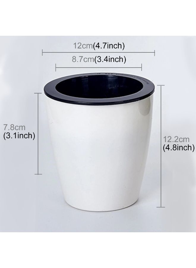Generic - Double-Layer Design Self Watering Planter Lazy Flower Pot White 12 x 12.2centimeter - Image 1