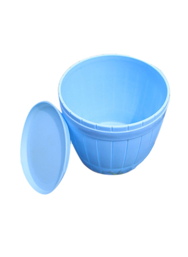 Generic 10-Piece Imitation Wooden Barrel Flower Pot With Tray Blue 9 x 6.5cm  - Image 1