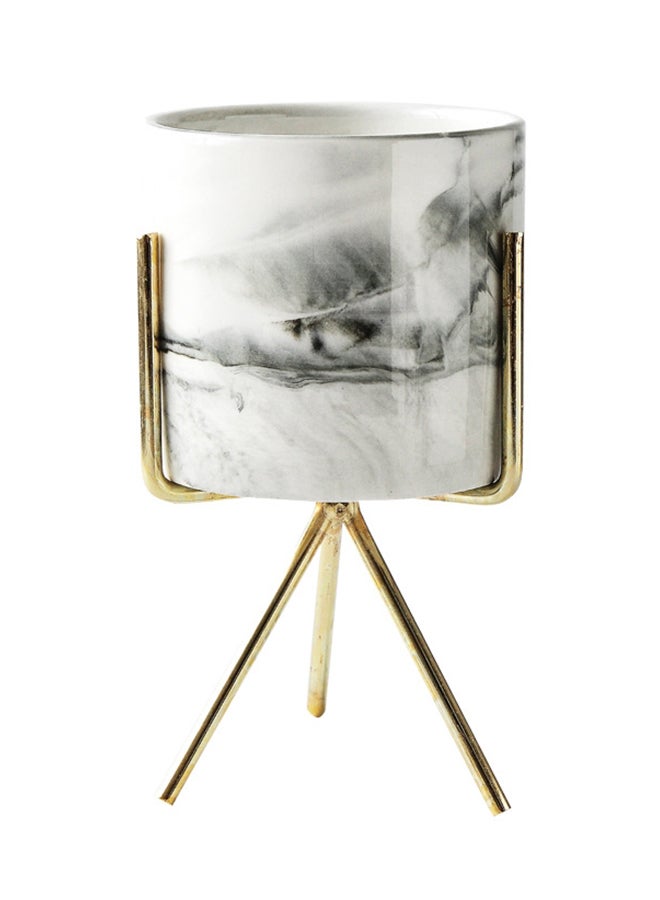 Generic Nordic Minimalism Style Marble Pattern Art Vase Flower Pot Gold 165mm  - Image 1