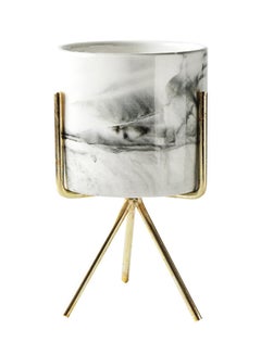 Generic Nordic Minimalism Style Marble Pattern Art Vase Flower Pot Gold 165mm  - Image 1