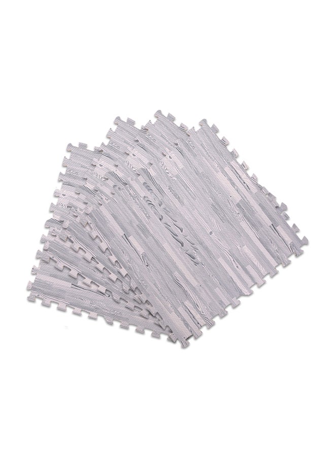 طقم بُسُط أرضية من مادة إسفنجية مزينة بنمط خشبي مكون من 4 قطع رمادي 62 x 4.8 x 62سنتيغرام
