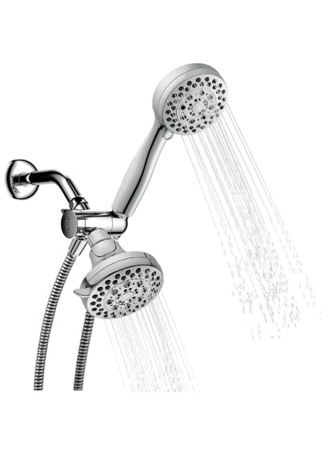 5-Spray Setting Handheld Shower Head Set Silver 22 x 10 x 21.9centigram - Image 2