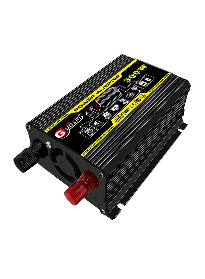 Generic High Frequency Modified Sine Wave Inverter With Dual USB Port Battery Clip Black 18.7 x 10 x 14.5centimeter  - Image 1