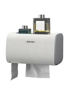 MENGNI Wall Mounted Paper Towel Dispenser Grey/White 22x13.5x14centimeter 