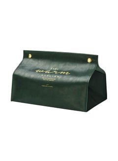 Portable PU Leather Paper Towel Dispenser Dark green 20x2x16cm