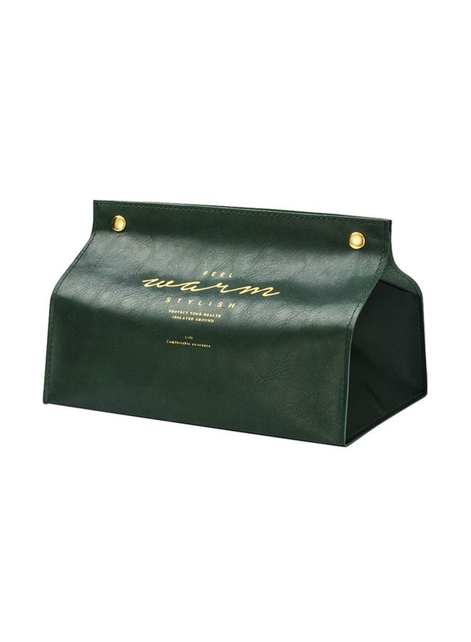 Generic - Portable PU Leather Paper Towel Dispenser Dark green 20x2x16cm - Image 1