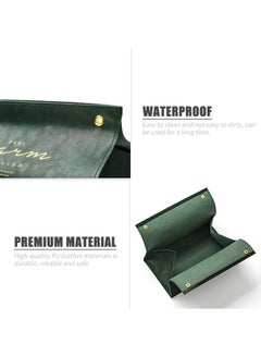 Generic Portable PU Leather Paper Towel Dispenser Dark green 20x2x16cm  - Image 2