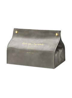 Portable PU Leather Paper Towel Dispenser Grey 20x2x16cm