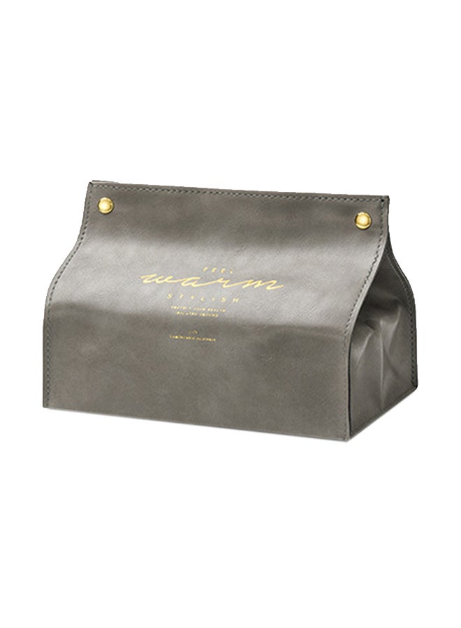 Generic - Portable PU Leather Paper Towel Dispenser Grey 20x2x16cm - Image 1