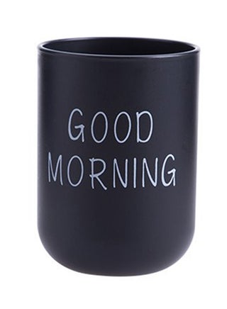 كوب لحمل فرشاة الأسنان مزين بحروف مطبوعة أسود 10x7.2x7.2سم - v1569504869/N30326219A_1